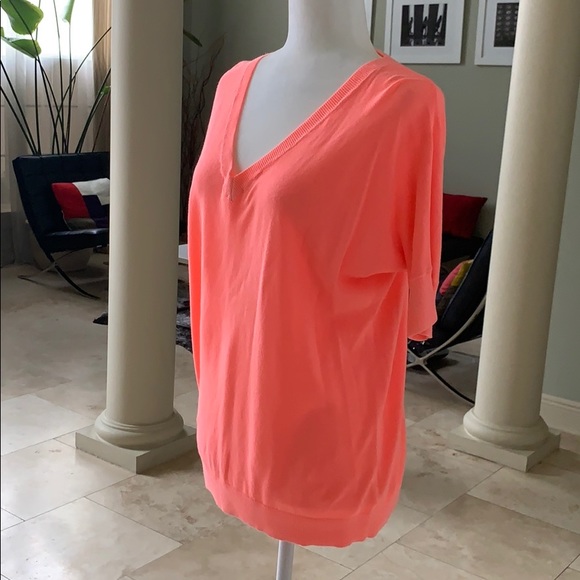 GAP Neon Dye V Neck Short Sleeve Sweater - Picture 5 of 5